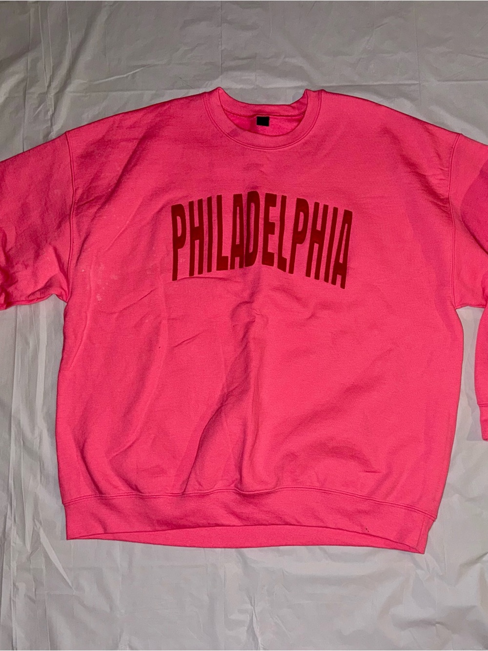 Gildan Hot Pink PHILADELPHIA Crewneck Sweatshirt